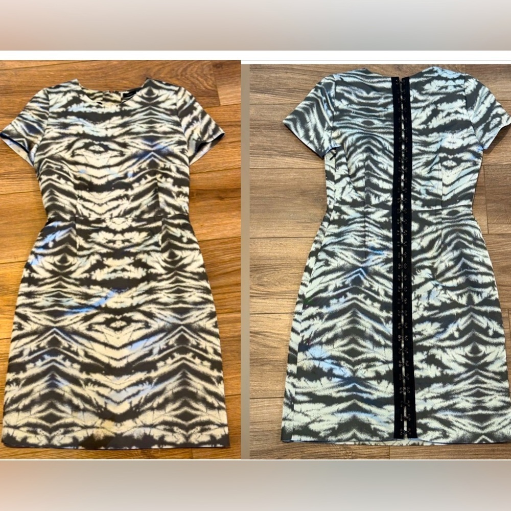 Joseph Grey Animal Pattern Jacquard Steff Sheath Dress French Size 38